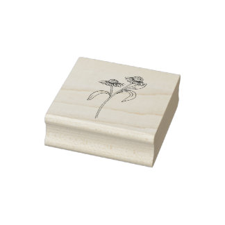 Sello De Caucho Echinacea Rubber Stamp