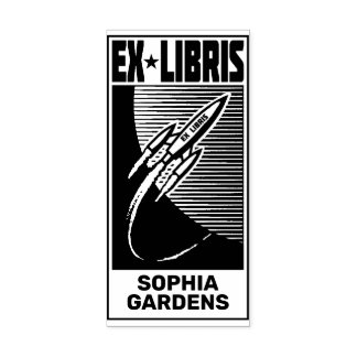 Sello De Caucho Edad espacial Ex Libris