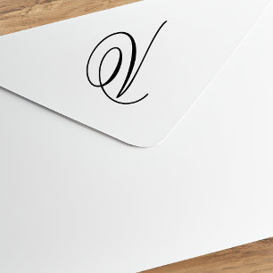 Sello De Caucho Editar Diseño para Cambiar Monograma V Elegante