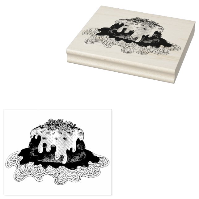 Sello De Caucho Eggplant Aubgergine Parm Comida Parmesana Italiana (Sellado)