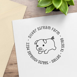 Sello De Caucho Ejecución de Piglet Pig Dirección comercial 4