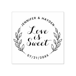 Sello De Caucho El Amor Es Guión Leído A Mano Dulce Y Corona Rústi