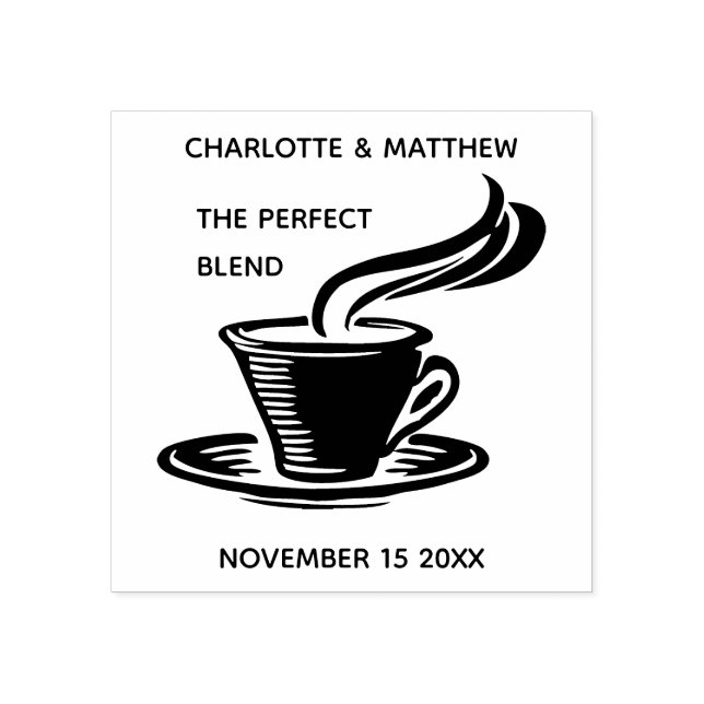 Sello De Caucho El Boda de té de café perfecto (Impresión)