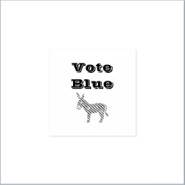 Sello De Caucho El burro democrático y los corazones votan AZUL