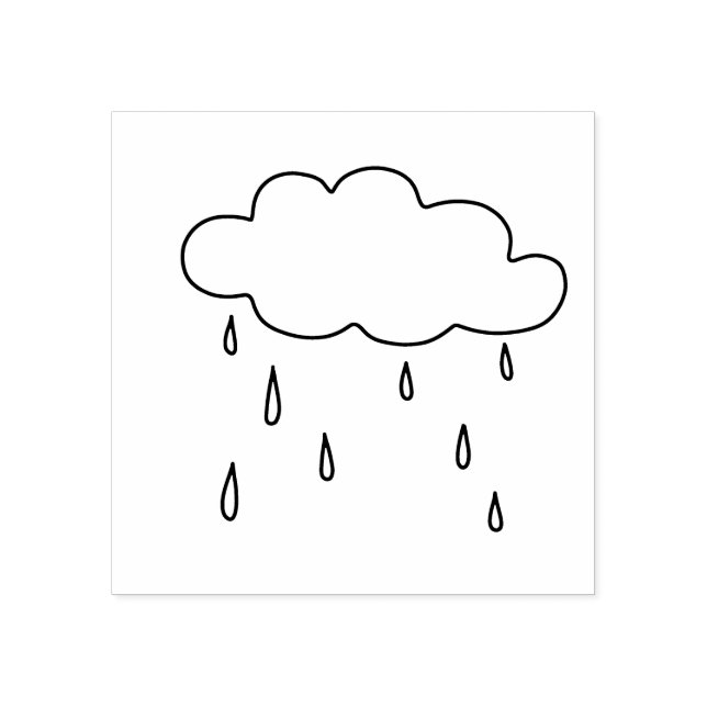 Sello De Caucho El clima de nubes lluviosas (Impresión)