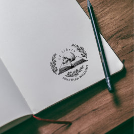 Sello De Caucho El cráneo gótico vintage deja la biblioteca Ex Lib