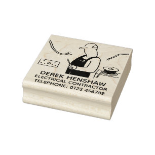 Sello De Caucho El electricista está mirando varios cables