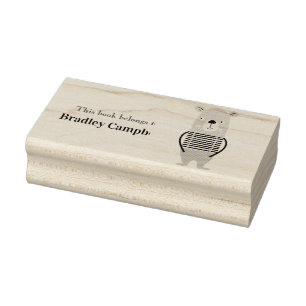 Sello De Caucho El Libro Personalizado De Cute Boy Bear Pertenece 