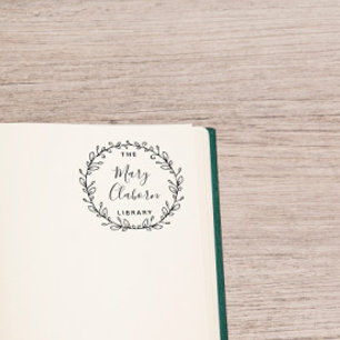 Sello De Caucho El Nombre Personalizado Moderno Sale De La Bibliot