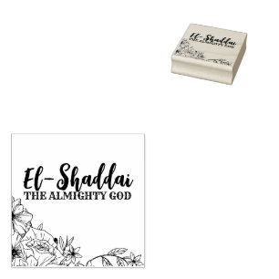 Sello De Caucho El-Shaddai Nombres Hebreos de Dios Tipografía