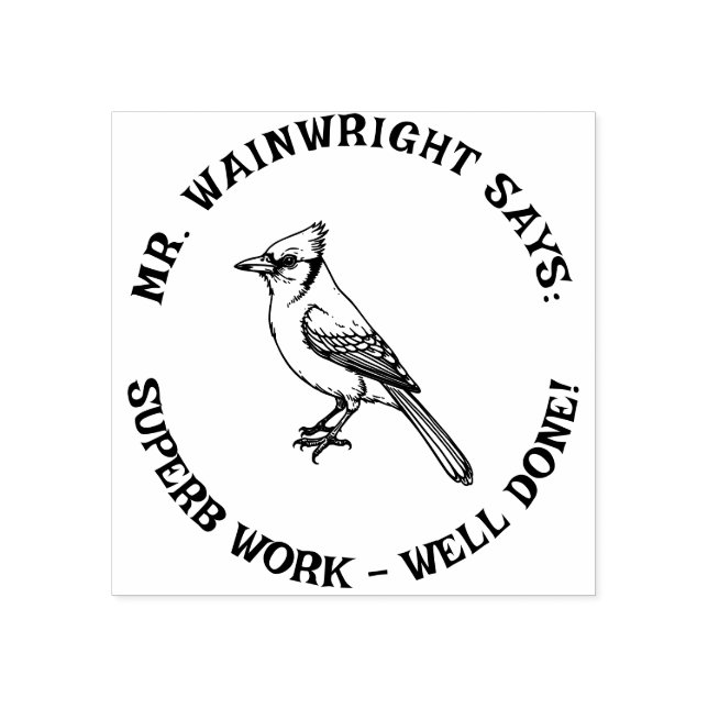 Sello De Caucho El timbre del maestro de personalizado Jay Azul Cu (Impresión)