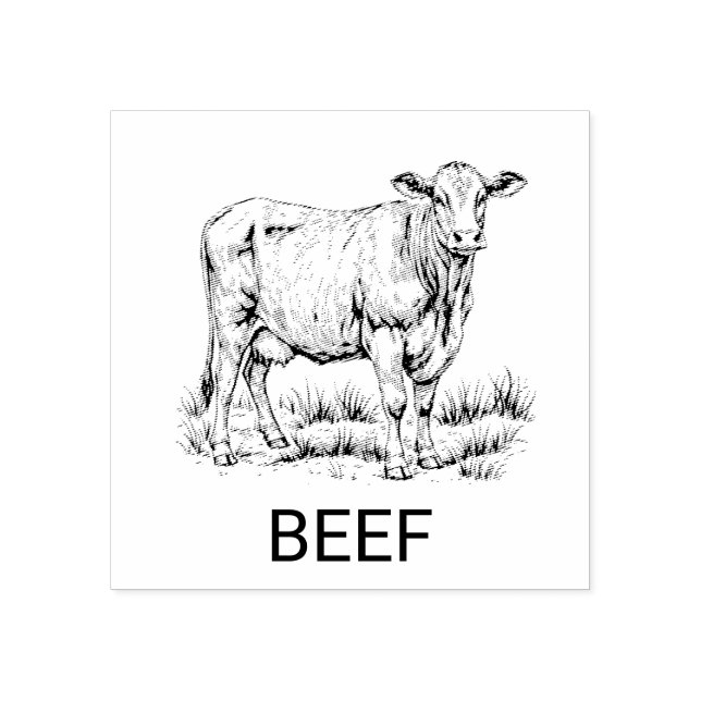 Sello De Caucho Elección de Comida de Boda de Carne de Ternera Per (Impresión)