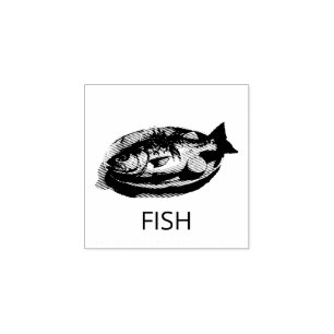 Sello De Caucho Elección de comida de boda de PESCADO personalizad