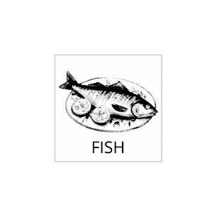 Sello De Caucho Elección de comida de boda de pescado personalizad