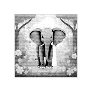 Sello De Caucho Elefante Bebé Whimsical Azul,