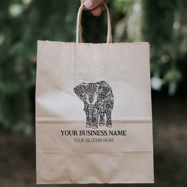 Sello De Caucho Elefante Decorado, Negocios Personalizados, Grande (Subido por el creador)