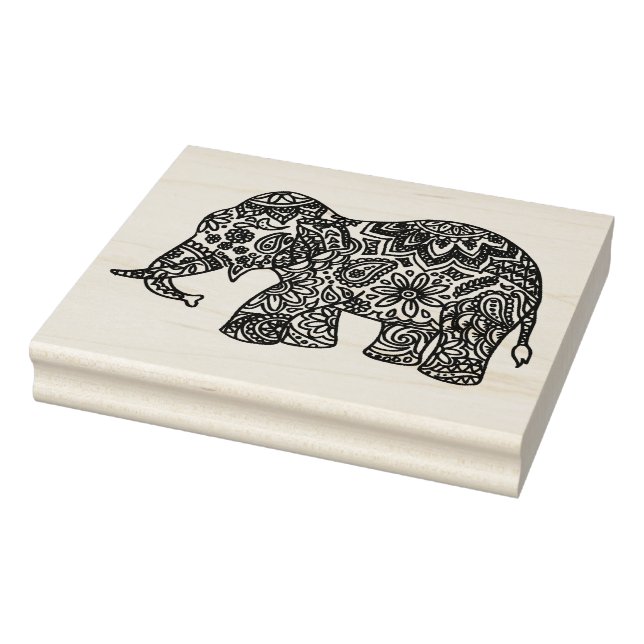 Sello De Caucho Elefante Doodle (Sello)
