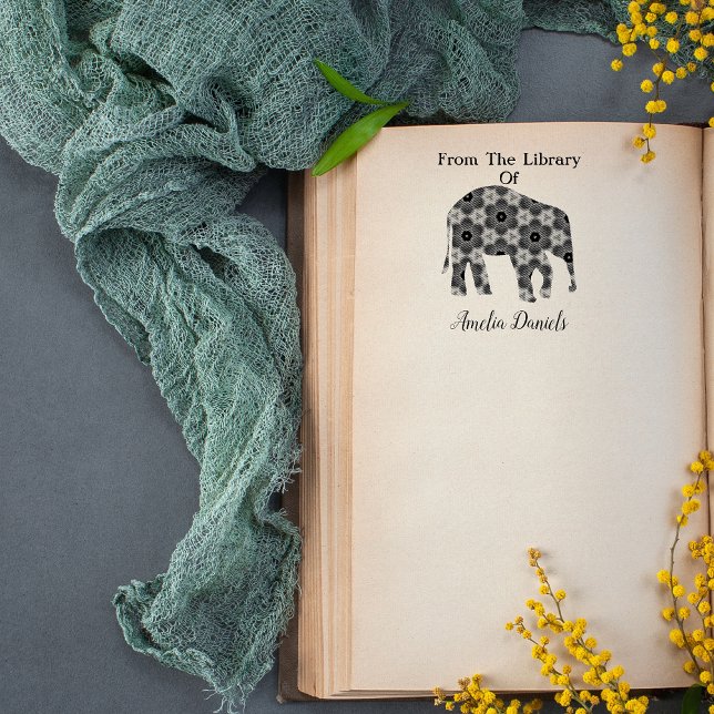 Sello De Caucho Elefante Personalizado De La Biblioteca De  (Subido por el creador)