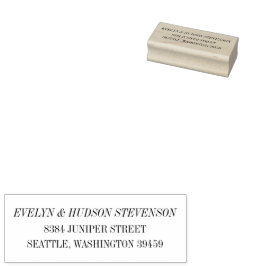 Sello De Caucho Elegant Black White Serif Wedding Return Address