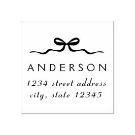 Sello De Caucho Elegant Christmas Bow Family Name Return Address