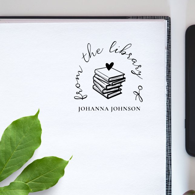 Sello De Caucho Elegant Custom Books Heart From The Library Book (Subido por el creador)
