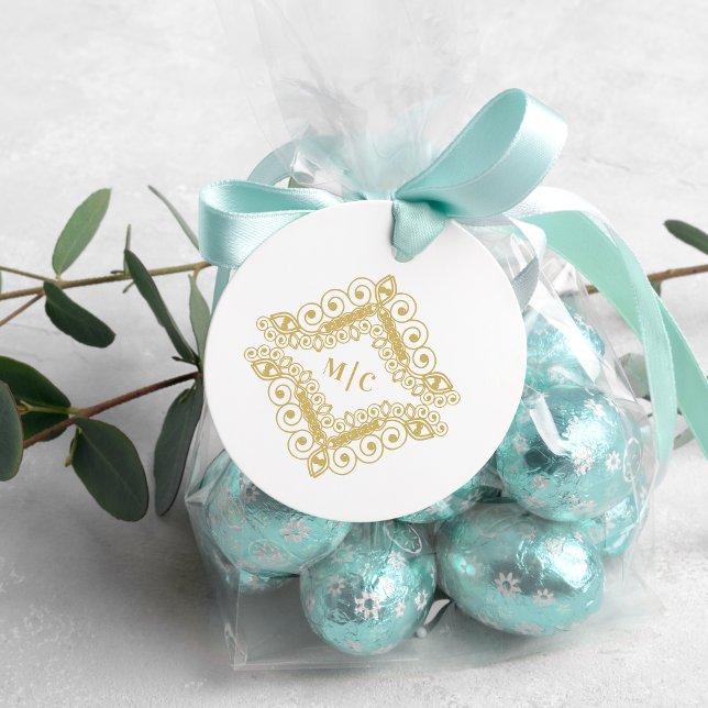 Sello De Caucho Elegant Initials Sophisticated Lace Ornament (Elegant Sophisticated Fake Lace Swirly Ornament with Initials Rubber Stamp. )