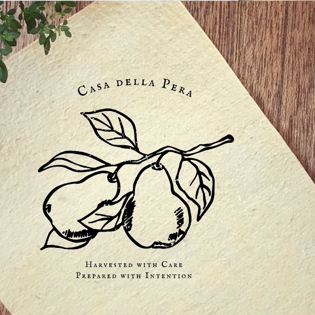 Sello De Caucho Elegant Orchard Pear Illustration Rubber Stamp (Subido por el creador)