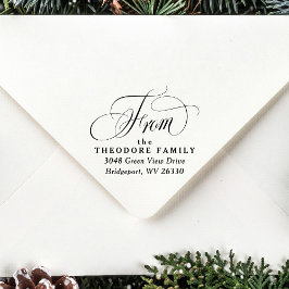 Sello De Caucho Elegant return address script from