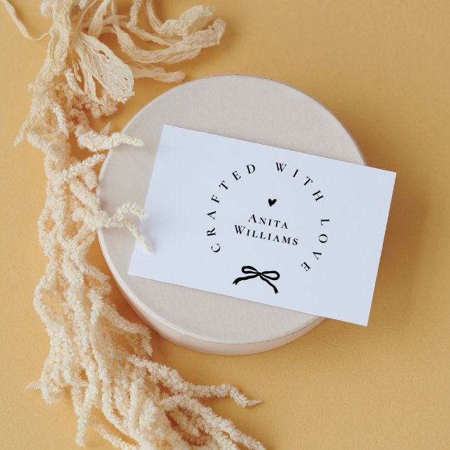 Sello De Caucho Elegant Ribbon Crafted With Love Business Name (Subido por el creador)