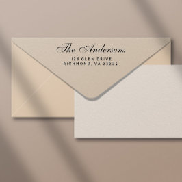 Sello De Caucho Elegant Script Family Name Return Address