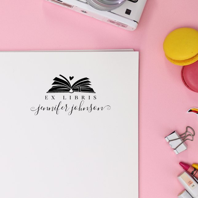 Sello De Caucho Elegant Script Library Book Ex Libris (Subido por el creador)