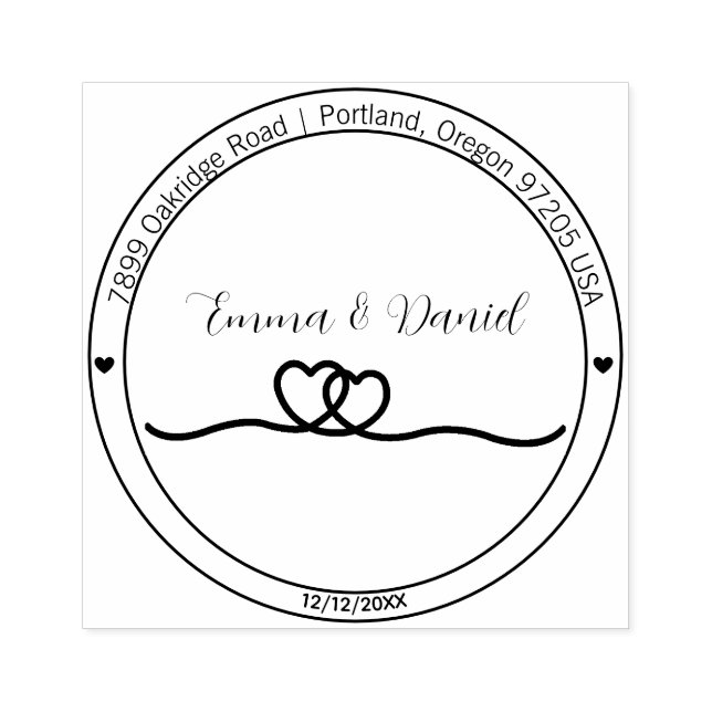 Sello De Caucho Elegant Script Wedding Return Address Stamp (Impresión)
