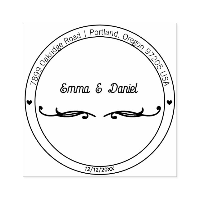Sello De Caucho Elegant Script Wedding Return Address Stamp (Impresión)