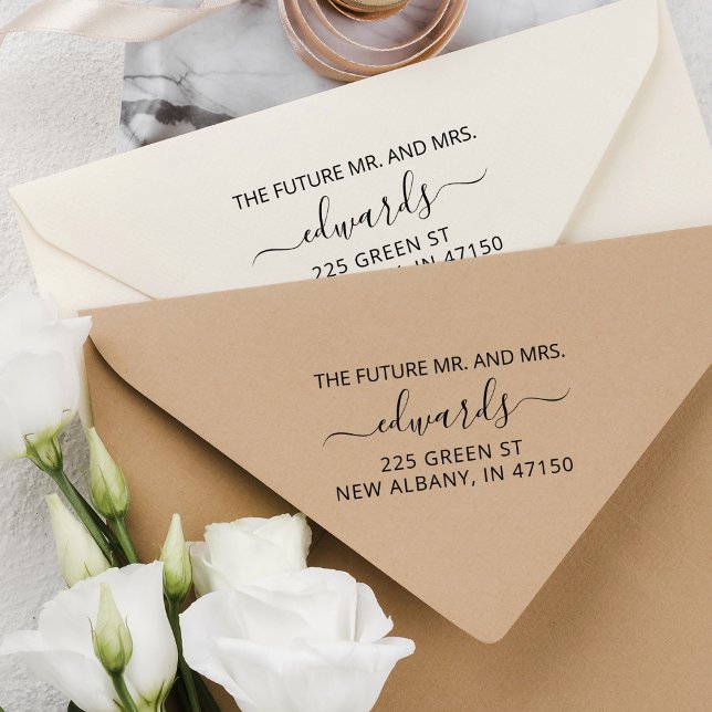 Sello De Caucho Elegant Wedding Return Address Future Mr. y Mrs. (Subido por el creador)