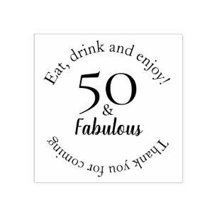 Sello De Caucho Elegante 50 y fabuloso cumpleaños negro 50