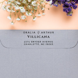 Sello De Caucho Elegante Ampersand y Pareja Nombres Dirección de d