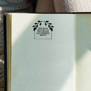 Sello De Caucho Elegante Arco De Verdor Este Libro Pertenece A