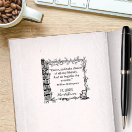 Sello De Caucho Elegante biblioteca de citas ex Libris Shakespeare