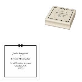 Sello De Caucho Elegante Boda de armazón y armazón blanco negro