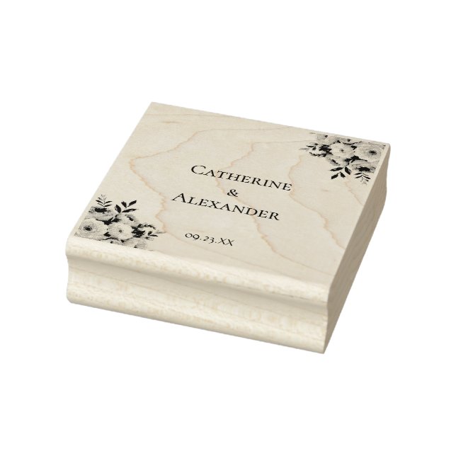 Sello De Caucho Elegante Boda de Boho Rústico Floral (Sello)