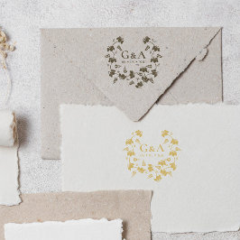 Sello De Caucho Elegante Boda de flores de guirnaldas