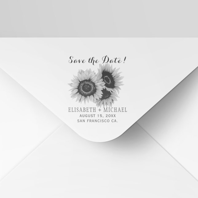 Sello De Caucho Elegante boda rústico de moda de girasol salva de  (Subido por el creador)