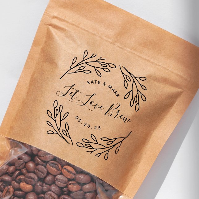 Sello De Caucho Elegante botánico deja que el amor produzca el fav (Subido por el creador)