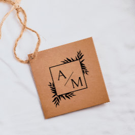 Sello De Caucho Elegante, botánico, monograma