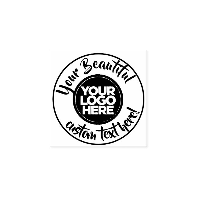 Sello De Caucho Elegante caligrafía del guión de texto del círculo (Impresión)