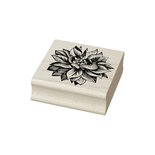 Sello De Caucho Elegante Chrysanthemum Flor Flor Floral (Sello)
