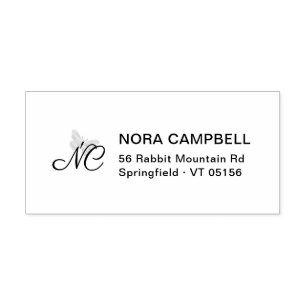 Sello De Caucho Elegante Classic Monogram Return Address Wooden