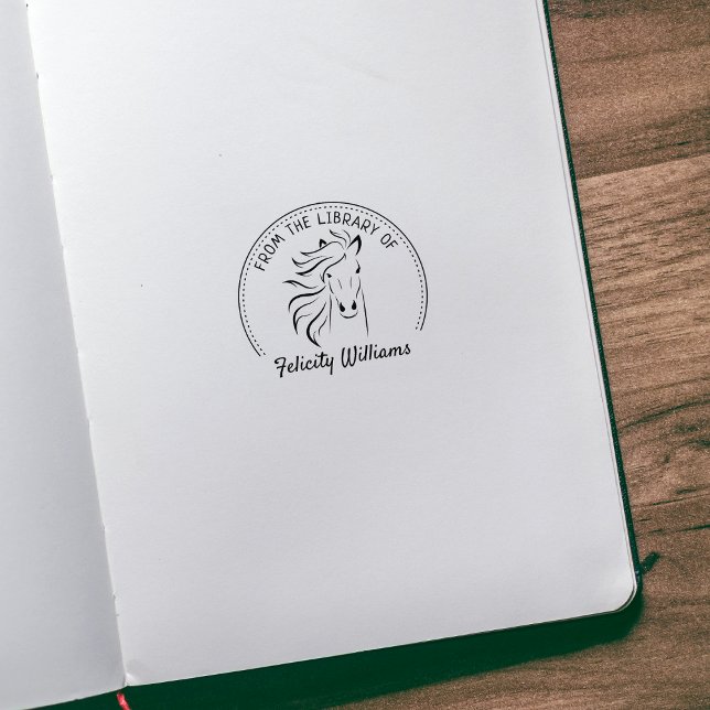 Sello De Caucho Elegante de la biblioteca de, libro de caballos (Subido por el creador)