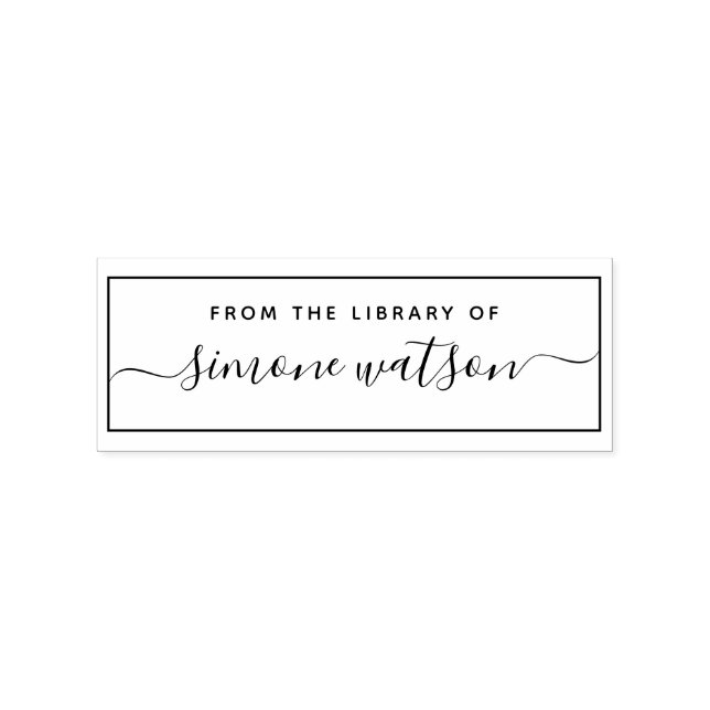 Sello De Caucho Elegante De La Biblioteca Del Script De Nombre Per (Impresión)