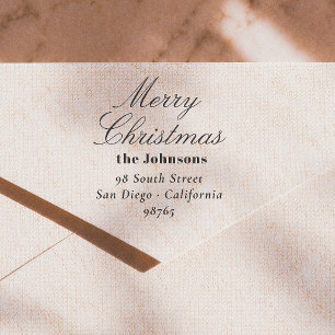 Sello De Caucho Elegante dirección de devolución de Navidad en let
